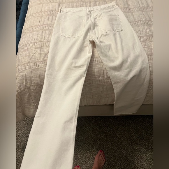Sz 28 agolde white jeans with holes in knees - Picture 8 of 9